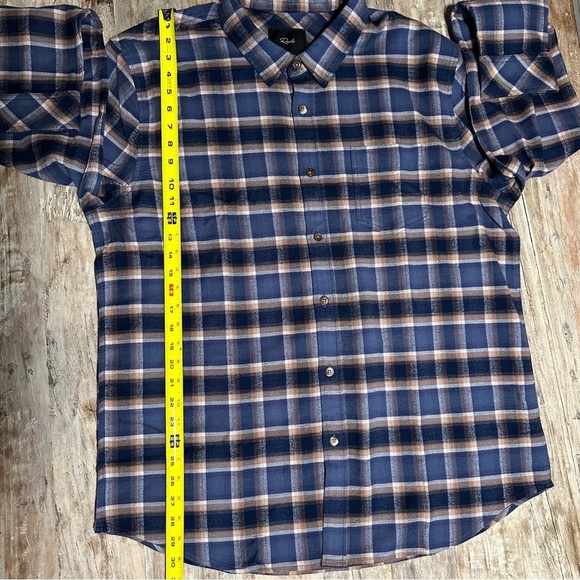 Rails Sussex Mustang Harvest Oat Button Up Shirt Long Sleeve XL Blue Brown NWT - Picture 8 of 10